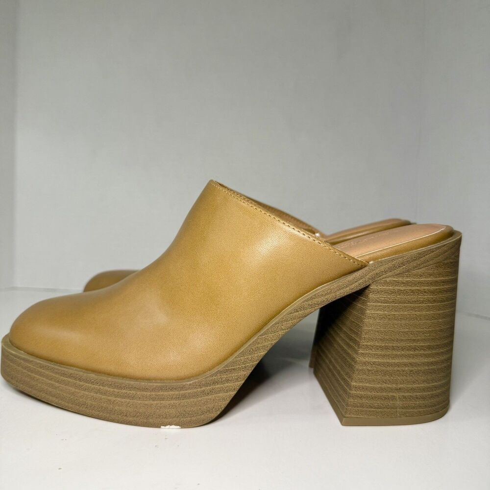 Universal Thread Tess Platform Clogs Mule Heels Tan Brown Women’s Sz 9